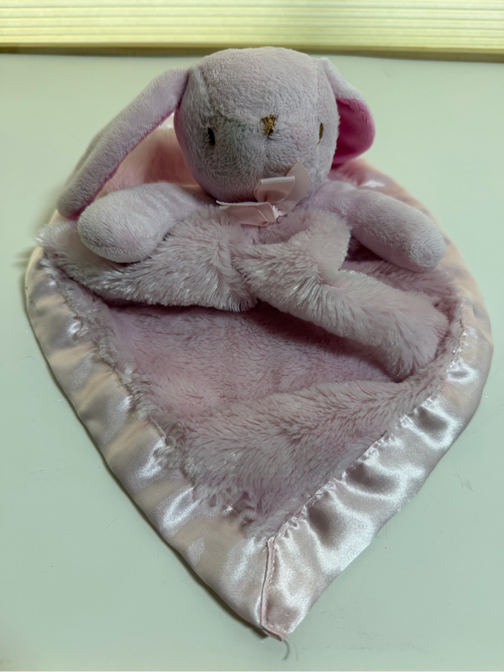 Blankets & Beyond Plush Pink Bunny Lovey Security Blanket Soft Comfort for Kids